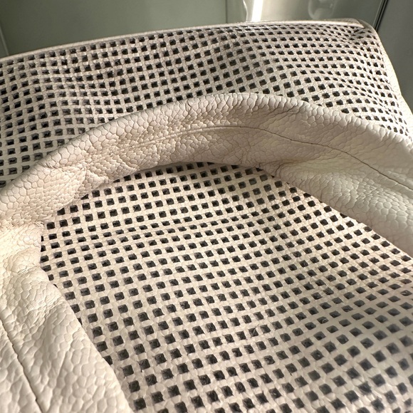 CHANEL White Caviar Leather Perforated CC Bowler Bag - Picture 7 of 12